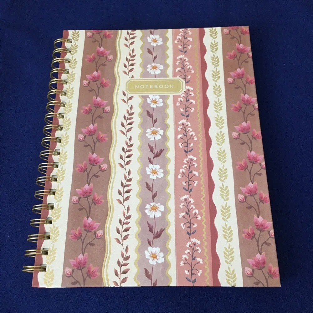 Clementine Spiral Notebook ~ Beautiful Vintage Florals and Vines